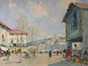 Scene De Rue Orientale by Paul Emile Lecomte