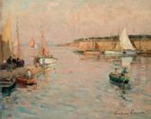 L'entree D'un Port En Bretagne by Paul Emile Lecomte