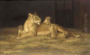 Lioness and her cubs by Alexander Pope