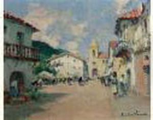 Rue Animee Dans Un Village Basque