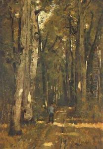 In the Forest of Fontainebleau 1876 by Laszlo Paal
