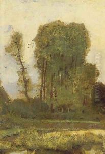 Edge of Forest detail 1872 by Laszlo Paal