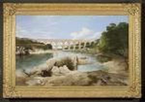 The Pont Du Gard Built By The Romans To Supply Nimes With Water by Frederick Richard Lee, R.A.