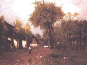 Street of Berzova 1871 by Laszlo Paal