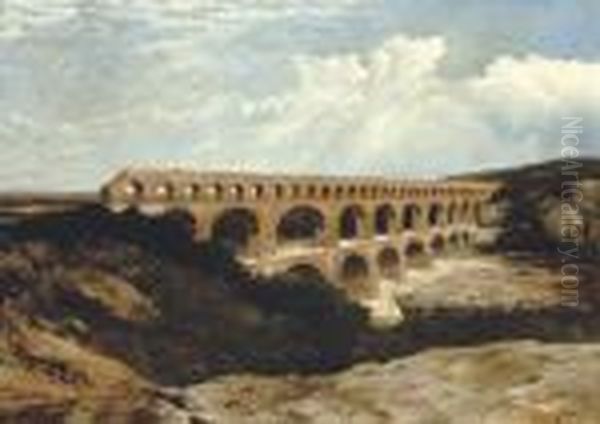 Le Pont Du Gard by Frederick Richard Lee, R.A.
