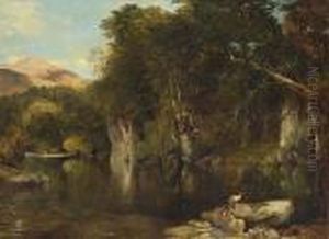 The Poacher - A Scene On A Highland River by Frederick Richard Lee, R.A.