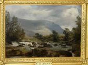 'the Pass Of Aber Glasyn, Aber 
Valley, North Wales', Bears Signature 'f.r. Lee R.a.' And Titled Verso by Frederick Richard Lee, R.A.