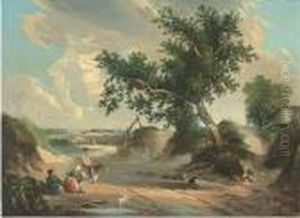Figures Resting By A Country Path