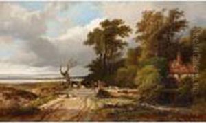 Landscape With Cattle Near A Cottage by Frederick Richard Lee, R.A.