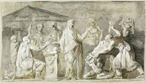 Ancient sacrifice by Luis Paret Y Alczar