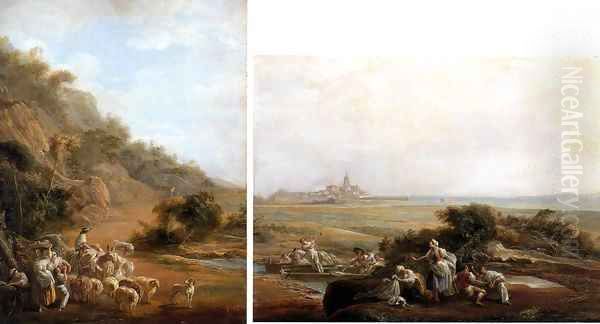 Village Scene and View of Fuenterrabia - view 1