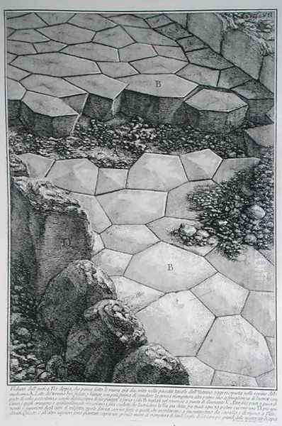 The paving of the Via Appia Antica, from Le Antichita Romane de G.B. Piranesi 1756, published in Paris, 1835 - view 1