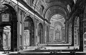 Interior of St Peter's, Rome by Giovanni Battista Piranesi