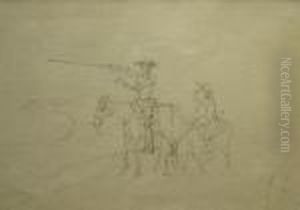Don Quixote And Sancho Panza by John Leech