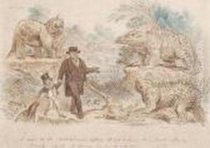 A Visit To The Antediluvian Reptiles At Sydenham by John Leech
