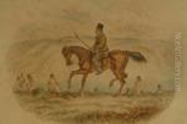 Blind With Rage - A Mount With The Harriers Humorous Hunting Scenes, A Pair - view 1