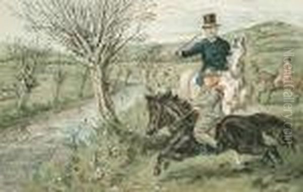 'gone Away'; 'no Consequence'; Mr Jorrocks; Ruggles And Master George At A Brook - view 1