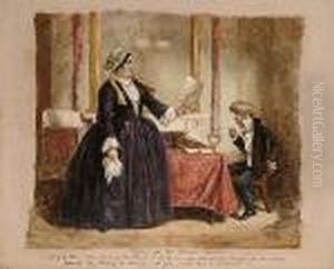 Filling Up The Census Papers by John Leech