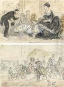 'a Great Liberty'; And At The Seaside (both Illustrated) by John Leech
