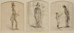 A Collection Of 8 Charicatures
And Sketches, With 2 Others By Separate Hands, One After Rowlandson by John Leech