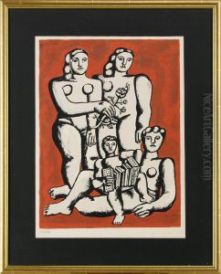 Femmes Et Enfants A L'accordeon