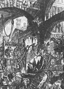 Carceri d'Invenzione one of the plates added for the second edition 1760 by Giovanni Battista Piranesi