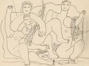 Baigneuses Sur La Plage by Fernand Leger