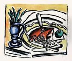 "nature Morte Au Vase Bleu" by Fernand Leger