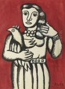 La Femme Au Perroquet by Fernand Leger