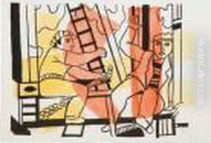 Untitled (scene With Construction Workers) by Fernand Leger