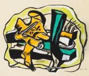Composition Sur Fond Jaune by Fernand Leger
