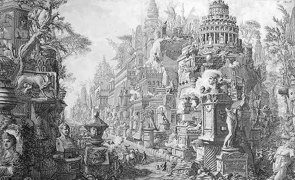 Allegorical Frontispiece of Rome and its history, from 'Le Antichita Romane de G.B. Piranesi 1756, published in Paris, 1835 - view 1