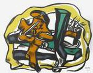 Composition Sur Fond Jaune by Fernand Leger