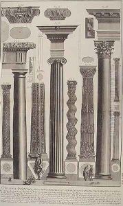 Plate CI-II Variations in Greek Architecture depicting a table of columns from monuments of antiquity from Vedute, first published in 1756, pub. by E. and F.N. Spon Ltd., 1900 by Giovanni Battista Piranesi