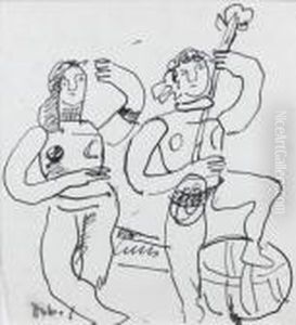 Danseuse Et Musicienne by Fernand Leger