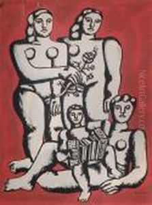 Femmes Et Enfants A L""accordeon by Fernand Leger