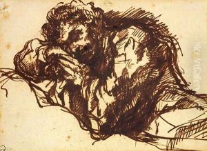 Half length portrait of a man bending over