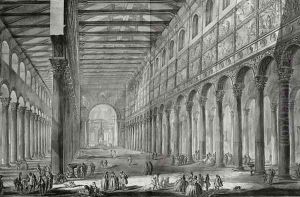 Interior of the Basilica of San Paulo Fuori le Mura, Rome, from 'Le Antichita Romane de G.B. Piranesi 1756, published in Paris, 1835 by Giovanni Battista Piranesi