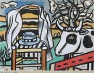Lachaise Et La Vache by Fernand Leger