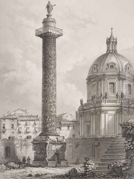 Trajans Column, Rome, engraved by A. Willmore - view 1