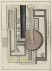 Composition A La Clarinette Et Au Banjo by Fernand Leger