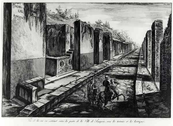 View of the Street of the Gateway of the city of Pompeii, from 'Antiquites de Pompeia' by G.B. Piranesi, engraved by Francesco Piranesi 1758-1810 1804 - view 1