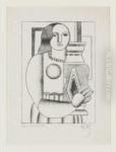 Femme Tenant Une Vase by Fernand Leger