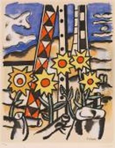 Nach - Cinq Tournesols. by Fernand Leger