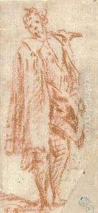 A standing figure turning to the left A standing figure turning to the left