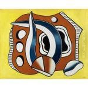 Composition Au Fond Jaune by Fernand Leger