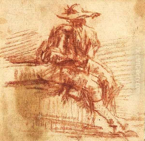 A seated Man - view 1