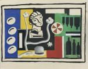 Nature Morte A La Tete Sculpltee by Fernand Leger