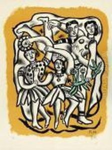 Les Danseuses (fond Jaune) by Fernand Leger