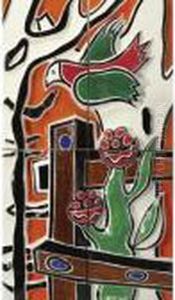 Oiseau A La Fleur, Fond Orange by Fernand Leger
